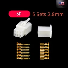 5 Sets 2.8mm 6P Automotive Electrical Wire Connector Male Female Cable Terminals