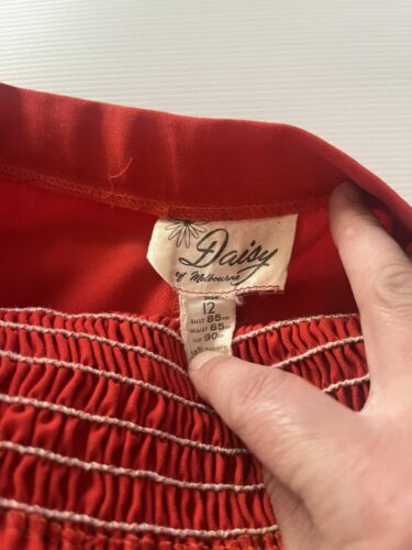 Vintage Red Daisy Of Melbourne 60s/70s High Waist Maternity Pants Size 12 - Picture 10 of 12