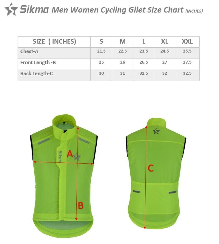 Cycling Vest FOR MEN WOMEN Windproof Gilet HI VIZ Running TOP water rasistant