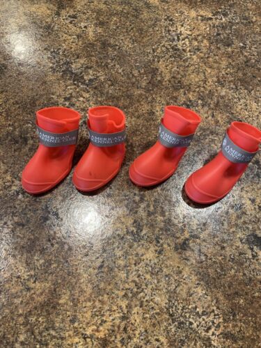 American Kennel Club Red Rubber Dog Boots Size Medium