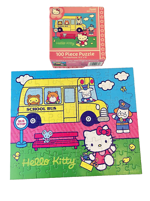 Sanrio Hello Kitty 100 Piece Puzzle School Bus Stop 12.5