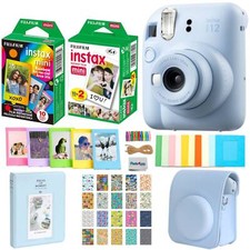 Fujifilm Instax Mini 12 Instant Film Camera - Pastel Blue + Accessories, Bundle