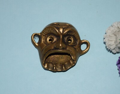 Brass Tribal Head Shape Paperweight Curious Ghost Face Incense Burner Gift GTX