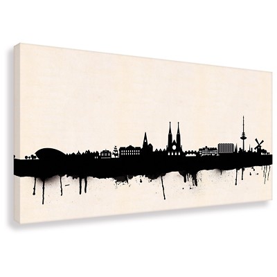 Kunstdruck auf Leinwand - Skyline Bremen SW (div. Größen) Street Art Graffiti