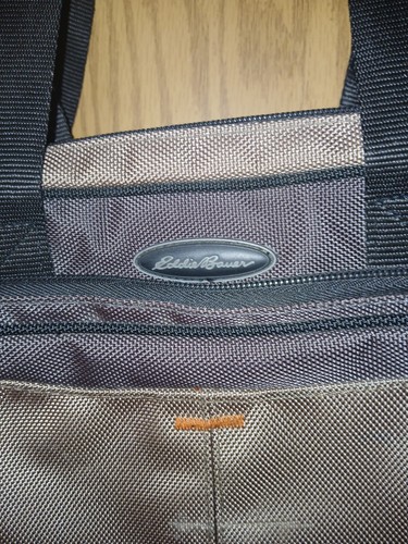 Eddie Bauer Travel Carry On Bag Taupe with Black Trim Bottle Holders Pockets - Picture 3 of 19