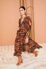 $895 NEW Ulla Johnson Silk Leyla Dress in Acacia Size 0