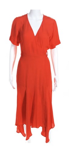 A.L.C. Short Sleeve V Neck Claire Wrap Dress  Size 4 Women’s - Picture 1 of 5