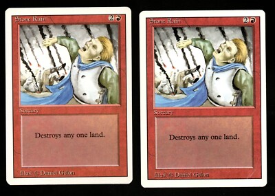 2x MTG Stone Rain - Revised Edition - Regular Common - LP - Single