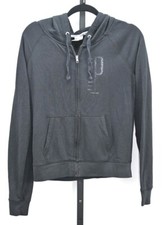 PINK Victoria's Secret full zip hooded jacket black size M RN 70817