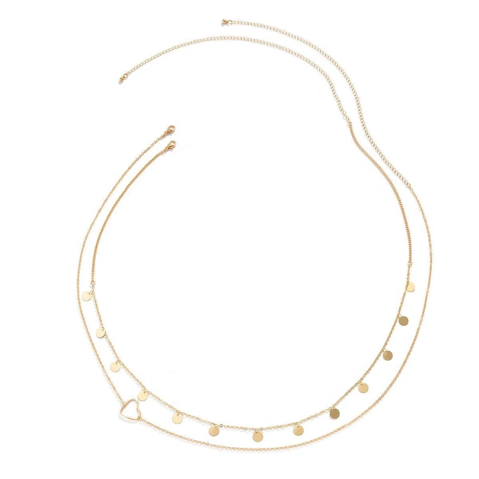 14K 2pc Gold Plated Belly Chain for Women Sexy Waist Chain Adjustable Body Chain - Image 3 of 4