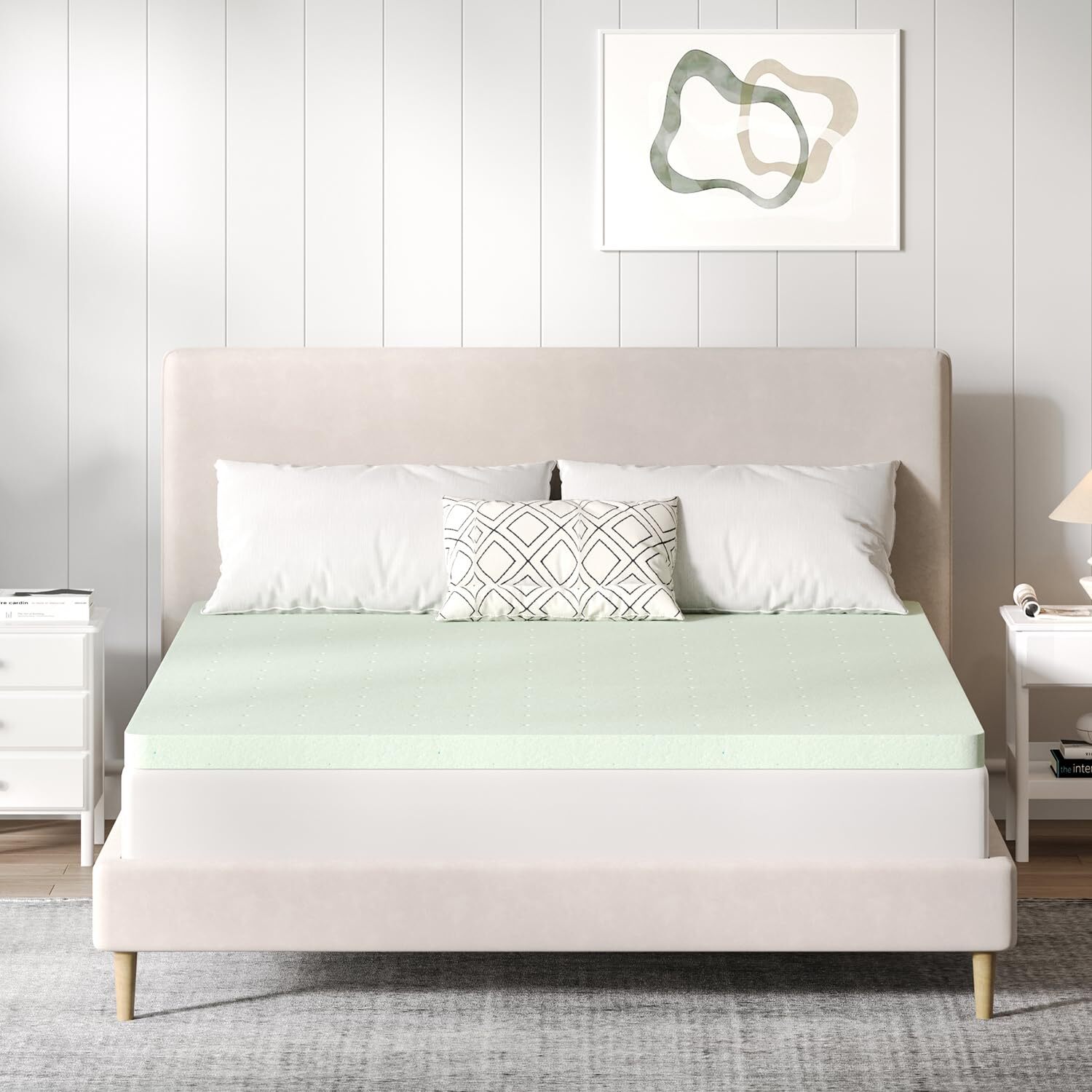 King Mattress Topper, 4 Inch Gel Infused Memory Foam King Size Mattress Toppe...