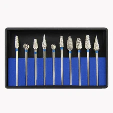 10 Pcs Dental Lab Tungsten Steel Carbide Burs Polishing Bur Drills HP 2.35mm