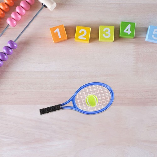 1 Set Dollhouse Mini Tennis Sports Set Mini Racket and Ball for Miniature - Picture 12 of 12
