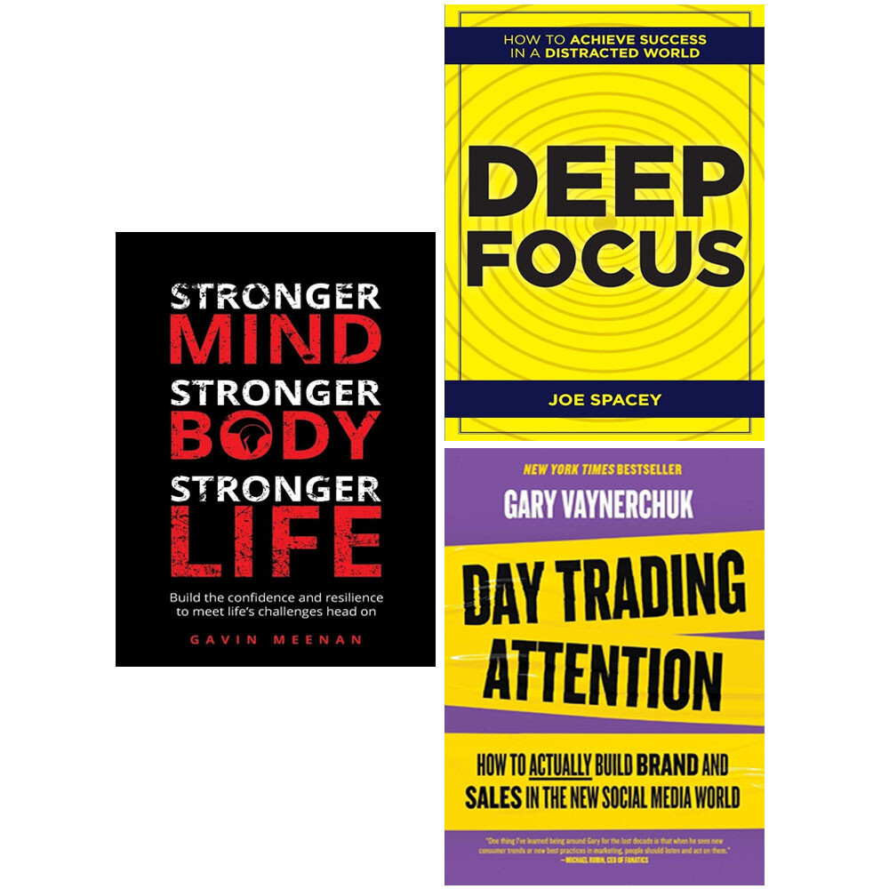 Stronger Mind Stronger Body Mind,Day Trading Attention HB,Deep Focus 3 Books Set