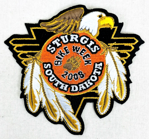 Sturgis SD 2008 Bike Week Motorcycle Biker Eagle & Feathers 4 1/4"x4 7/8" Patch - Picture 1 of 3