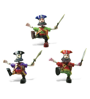 CoTa Global Pirate Captain Refrigerator Bobble Magnets Set of 3 Nautical Magnet