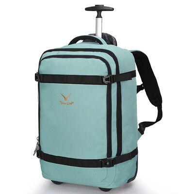 Hynes Eagle Convertible 42L Rolling Carry-on Backpack Wheels Luggage Laptop  Bag