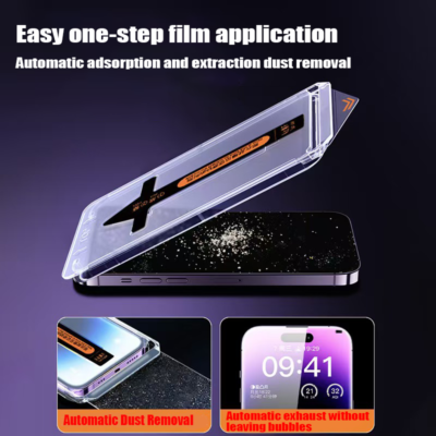 Lot De 2 Protections écran Verre Trempé HD Pour IPhone 11 à 16 Pro Max - Avec Outil D'alignement