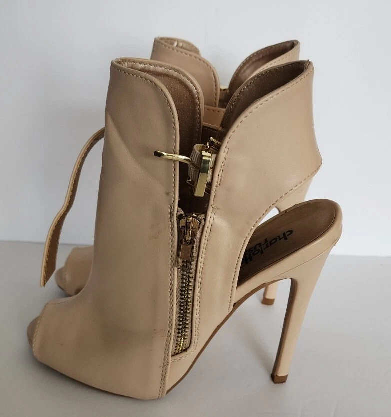Charlotte Russe Women Size 6 Ankle Strappy Boots Zipper High Heels