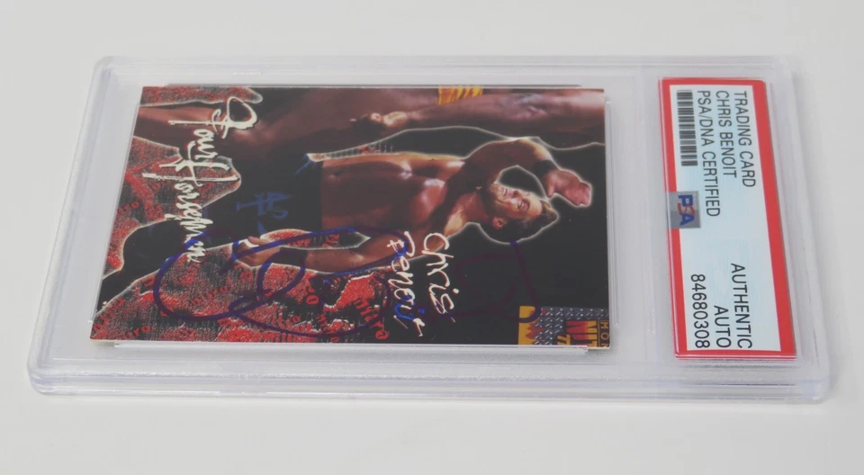 Chris Benoit WWF WWE Signed Autograph Auto 1999 Topps WCW Nitro Card # 48 PSA - Image 3 of 4