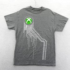 Xbox 360 Shirt Mens Medium Gray Cotton Retro Gaming Short Sleeve Ripple Junction