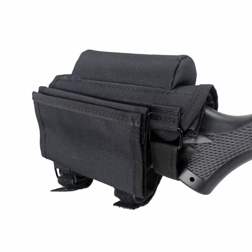 Tactical Rifle Ammo Holder Butt Cheek Rest Pad Buttstock Magazine Pouch Black - Picture 3 of 6