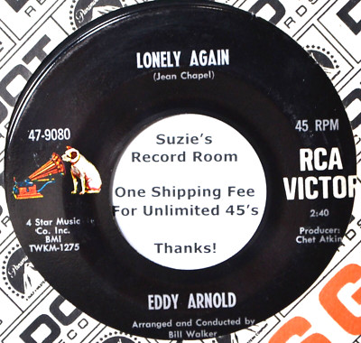 Eddy Arnold Lonely Again / Love on My Mind Country VG+ 45 7'' Vinyl -Coupons!