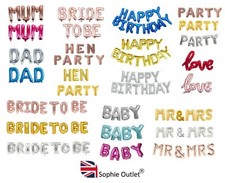 Self Inflating LETTER FOIL REUSABLE BALLOONS Baby Shower Birthday Hen Party Deco
