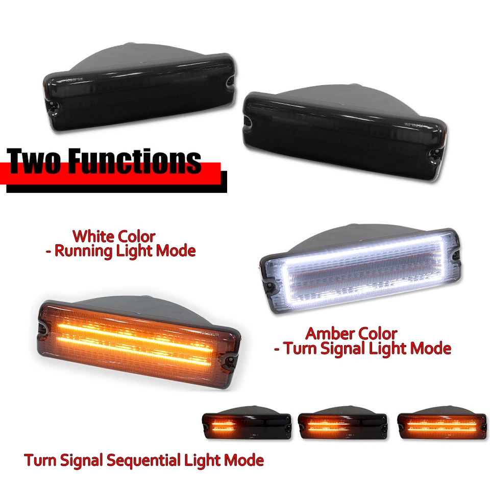 Luces de señal LED con interruptor de humo para 91-93 Dodge D150 D250 D350 W150 W250 W350 Foto 2 de 4