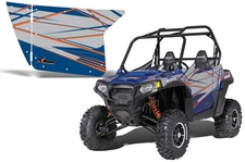 AMR Racing Graphic Wrap Kit Polaris RZR 800 UTV INC Door RZR 800 Decal BLUE FIRE