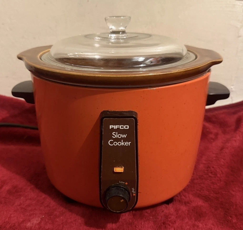 Vintage 1970s PIFCO Slow Cooker 4850 Orange Ceramic Retro 5 Pint 2.8L Japan