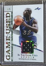2025 Leaf In The Game Used Sports SHAQUILLE O’NEAL  Holo Rainbow Memorabilia 3/5