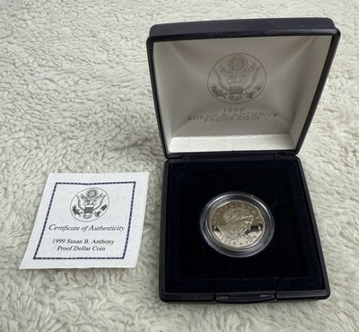 1999 Susan B. Anthony Proof Coin $1 One Dollar Apollo 11 Insignia Gasparro COA