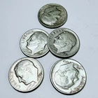 ROOSEVELT SILVER DIMES, LOT OF 5, 90% SILVER FREE SHIPPING #8813