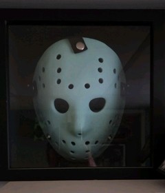 Neca Friday The 13th NES Nintendo Mask Glow in the Dark Shadow Box Mounted 