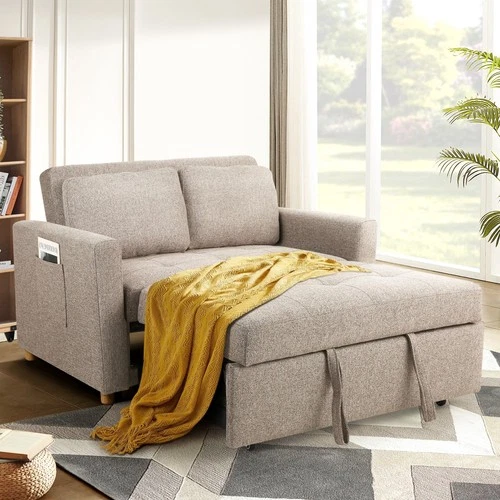 3-in-1 Sleeper Sofa Convertible Pull Out Couch Bed Futon Sofa Loveseat Office