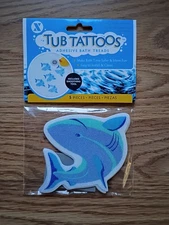 Tub Tattoos Sharks Non Slip Safety Bathtub Stickers 5 CT Adhesive Grip Treads 