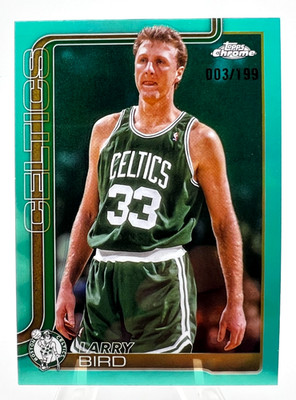 2025-26 Topps Chrome Larry Bird Aqua Refractor #243 003/199 Celtics