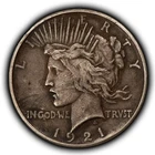 1921 $1 Silver Peace Dollar - High Relief Key Date - XF - SKU-B5530