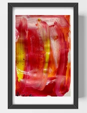 GUAJARDO Original Abstract Expressionism Fire Storm 9X6 Paper Signed Art