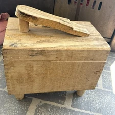 Vintage Wooden Esquire Shoe Valet De Luxe Shoe Shine Box Kit -Brushes,Polish etc