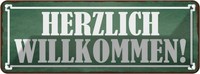 Blechschild 10X27 Cm Herzlich Willkommen Geschenk Familie Freunde Deko Geschenk