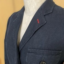 UNIQLO x Ines de la Fressange Linen Blazer Navy Women M Belted Japan Authentic