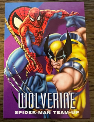 1996 Skybox - Marvel Vision X-Men - Wolverine Spider-Man Team-Up #6 - Embossed