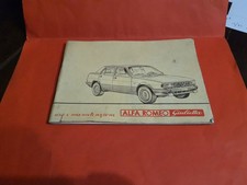 Alfa Romeo Giulietta 1.3/1.6/1.8 . Libretto uso e manutenzione Originale 1981