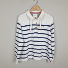 Joules Southwold Sweatshirt Womens UK 16 White Breton Coastal Nautical