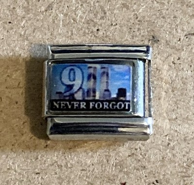 911 Never Forgot 9mm Italian Modular Link Charm for bracelet