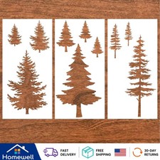 Durable 3-Piece Pine Tree Stencil Set - Perfect for Christmas Art Projects