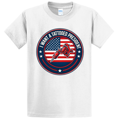 NEW Artbag Ink Clothing TATTOOED PRESIDENT WHITE Tee Shirt S-6XLARGE MADE IN USA
