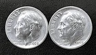 1958 P&D 10c SILVER Roosevelt Dimes Year Set. GEM BU. Bright Lustrous  (R023)